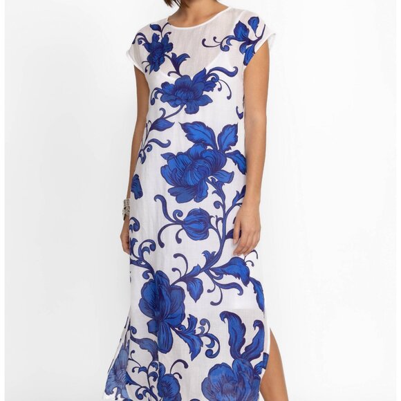 JOHNNY WAS Camilla Blue Floral Dress - Picture 12 of 16